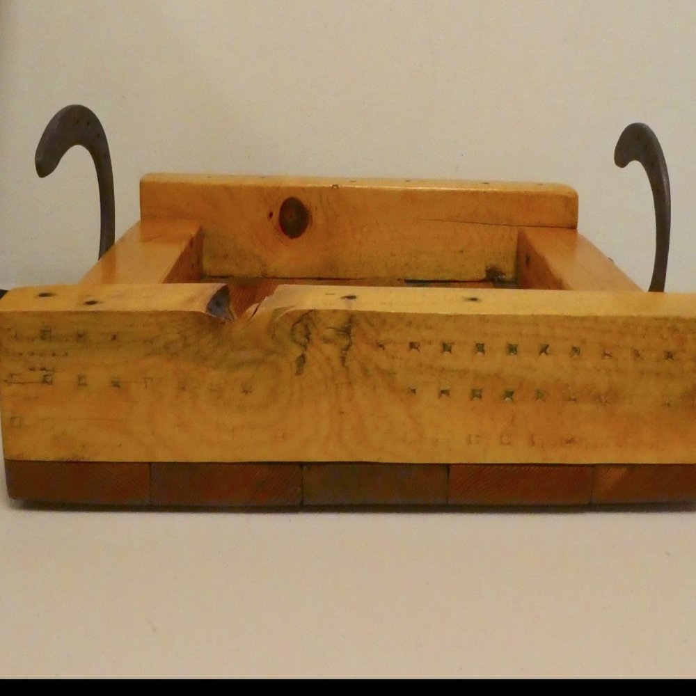 Vintage Western handmade horsehoe wood tray